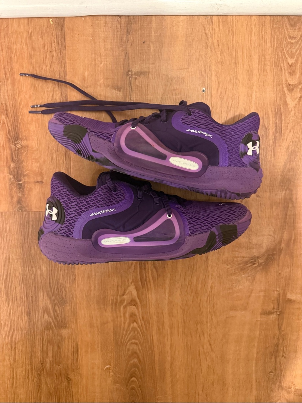 Under Armour Spawn 2 Deep Purple Training Sneakers with Black Accents